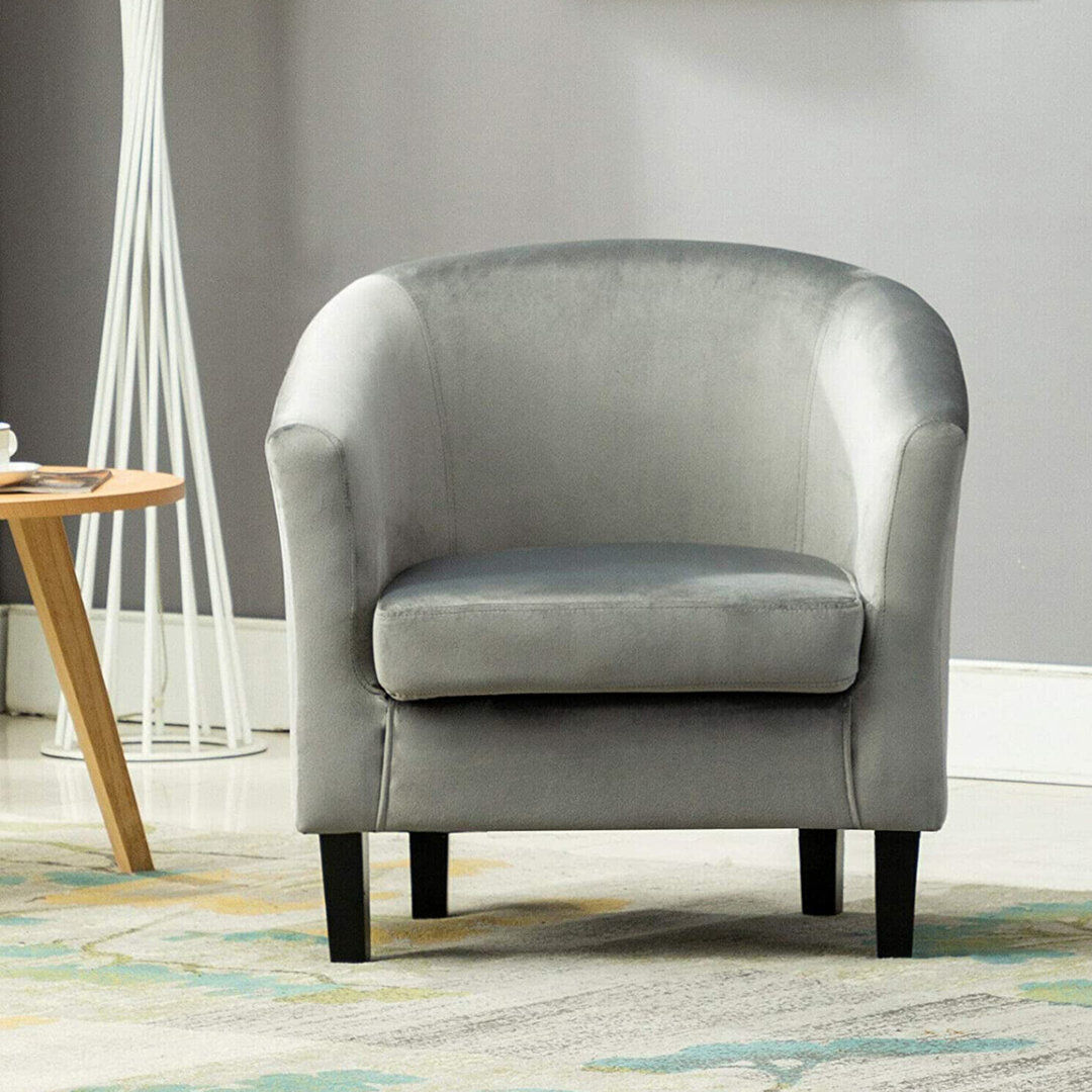 George Oliver Petty Upholstered Barrel Chair Grey 72cm H X 68cm W X 66cm D