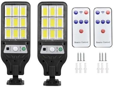 Uplift Picks Solar Wide Angle Street Light With Remote Control Outdoor Security Illumination b (2 Pcs)