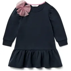 Tchibo - Kinder-Sweat-Kleid mit Schleife - Mädchen - Gr. 98/104 - dunkelblau