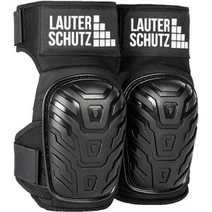 LauterSchutz Kniepolster LS003, DIN EN 14404, mit Klettverschluss & Gelkissen, schwarz, 1 Paar