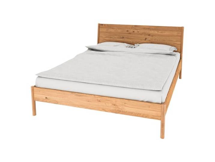 Lomadox Bettgestell Einzelbett Bett 80x210 cm, Eiche massiv geölt, Echtholz/Massivholz
