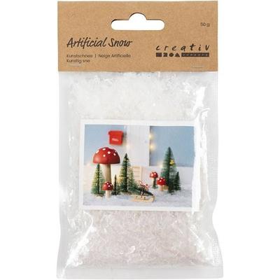 Creativ Company Kunstschnee, Weiß mit Glitter, 50 g/ 1 Beutel