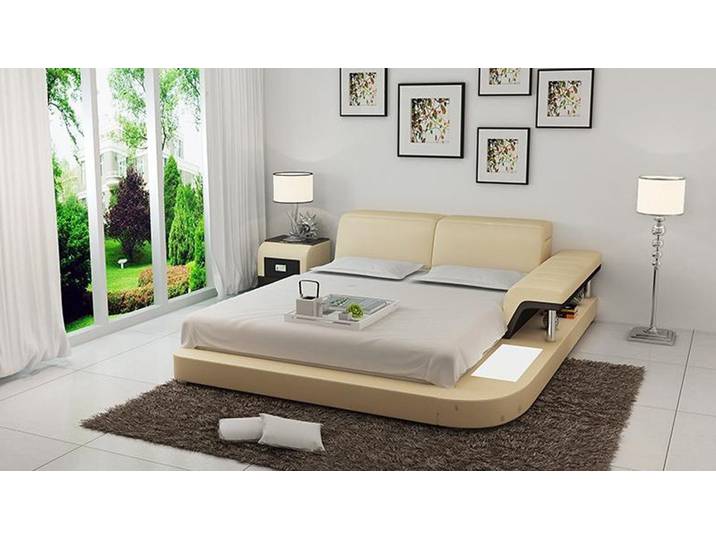 JVmoebel Polsterbett Design Bett XXL Big Betten Leder Hotel Polster Multifunktion (Bett), Made in Europa