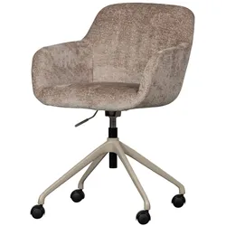 Bürostuhl Morros aus Chenille-Stoff, modernes Design, taupe, gepolstert, Metallgestell