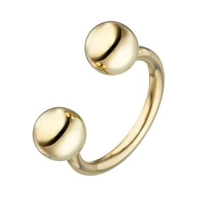 Fingerring JOBO "Kugel" Gr. 50, gold (goldfarben), Fingerringe, Damen, 50, Silber 925 (Sterlingsilber), Fingerring, 925 Silber vergoldet