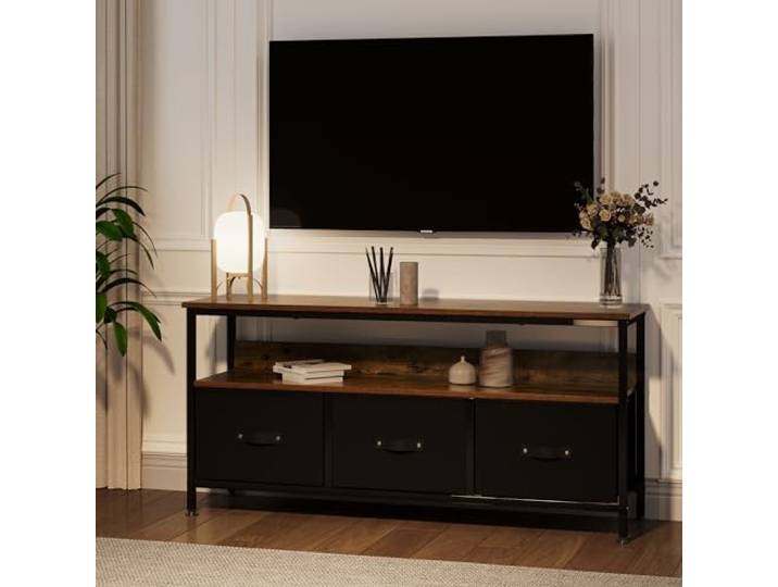 Techigher Kommode-TV-Ständer, Sideboard-TV-Schrank mit Schubladen und Regalen, Entertainment-Center für Fernseher bis zu 55 Zoll, TV-Ständer, Holz-TV-Schrank, kleine TV-Ständer-Kommode