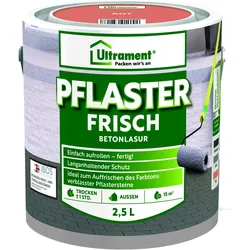 Ultrament, Pflaster, Pflaster Frisch, Betonlasur (Rot, 2,5 Liters)