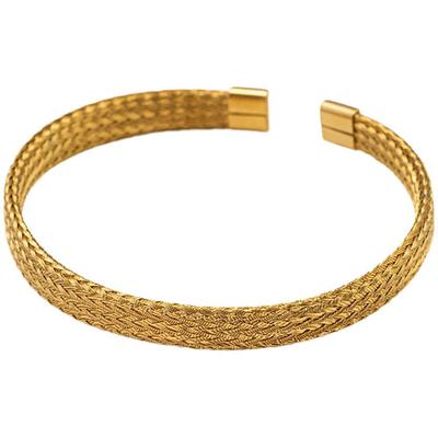 Armspange FIRETTI "Schmuck Geschenk Edelstahl Armschmuck", gold (gelbgoldfarben), Armbänder, Damen, Edelstahl, Armspange, Made in Germany