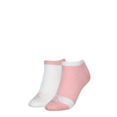 Sneakersocken CALVIN KLEIN JEANS "CKJ WOMEN SNEAKER 2P GLOSSY", Damen, Gr. 35-38, pink (weiß, pink), Baumwollmischung, normal, Socken Sneakersocken, Markenlogo, niedriger Schnitt