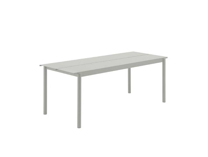 Muuto - Linear Steel Outdoor Gartentisch, 200 x 75 cm, grau