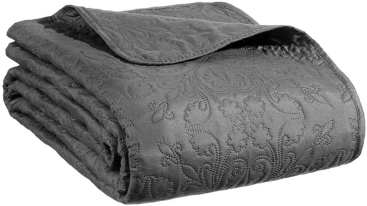 Sprei met 2 kussenslopen Arabeske Donkergrijs B/D: 260 x 240 cm