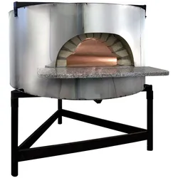 Virtus Holz-Pizzaofen mit Edelstahlfassade, Backplatte ø 1540 mm, Kapazität 10/12 Pizzen (CAC0018)