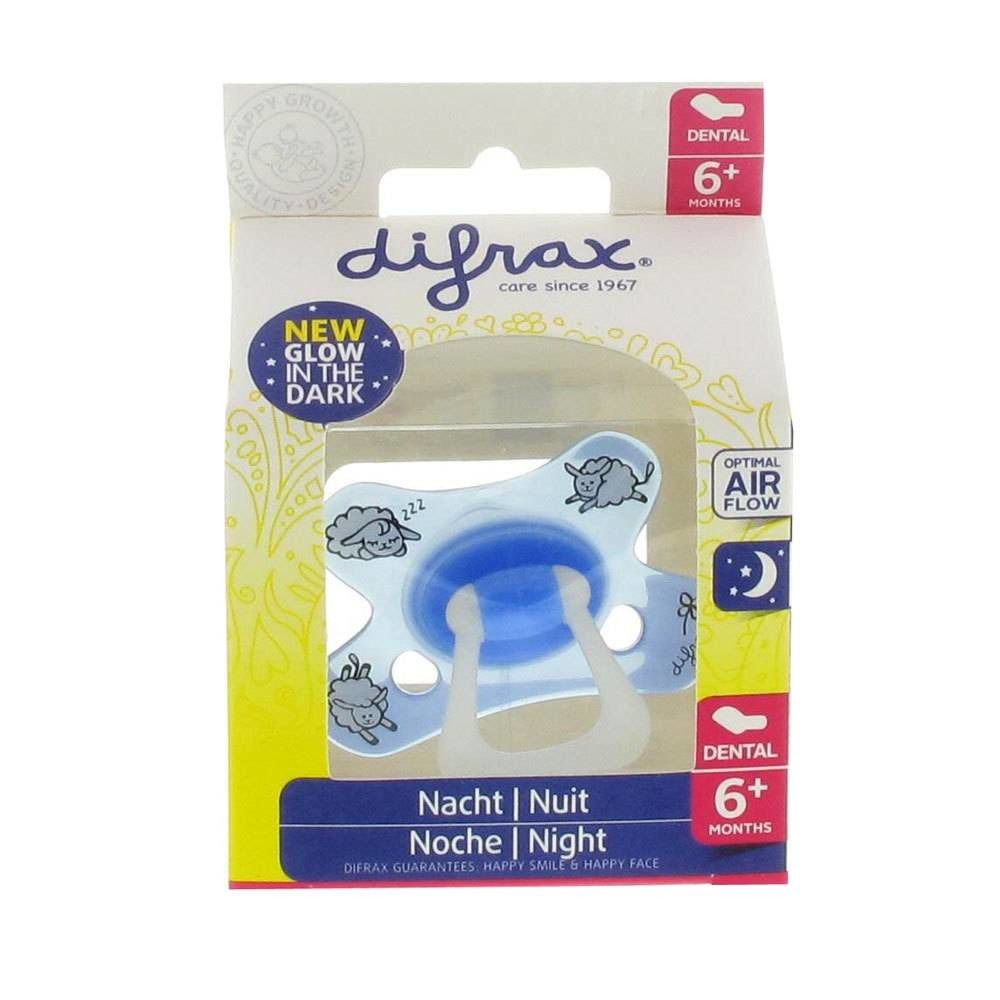 Difrax Fopspeen Dental Nacht +6m 1 St Schnuller