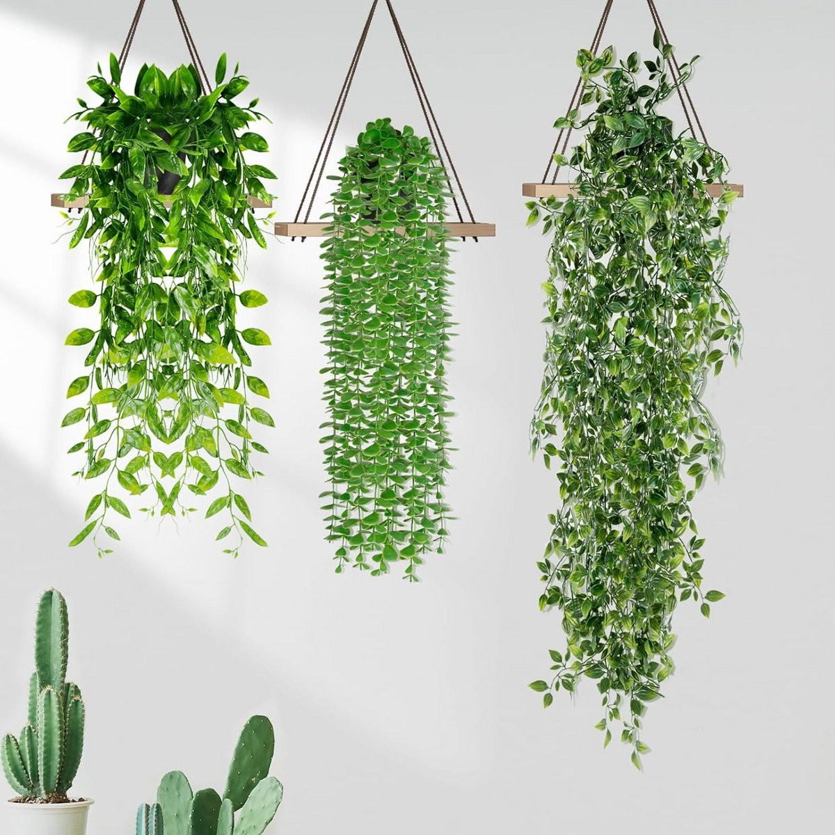 Realistische groene kunstmatige hangplanten voor binnen