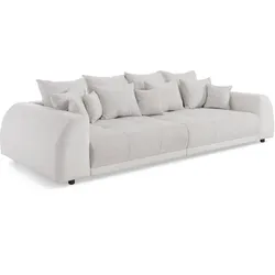 BIGSOFA Elementa Weiß und Creme Kunstleder/Strukturstoff