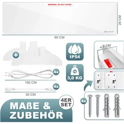 Kesser  Anti Schimmel Infrarotheizung Schimmelentferner Bad & Wand Heizung 50W, Heizkörper, Weiss