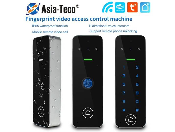 Tuya WiFi interphone vidéo contrôle d'accès clavier sonnette visuelle intelligent RFID système d'interphone d'empreintes digitales extérieur métal Vcontrol
