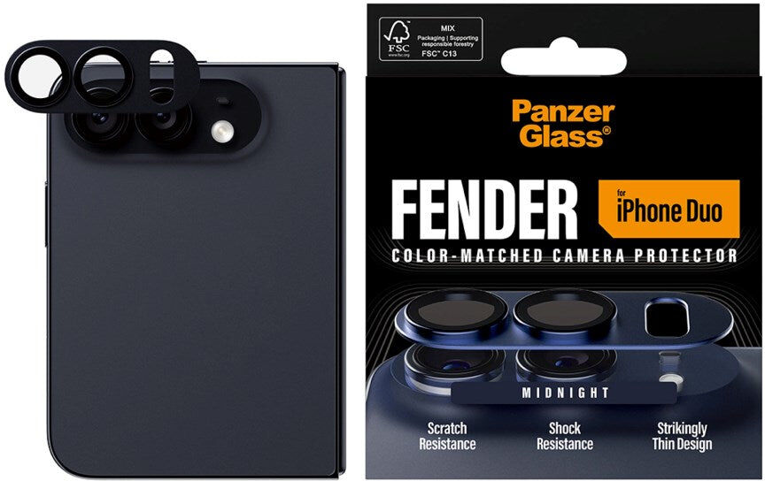 iPhone Duo PanzerGlass FENDER Kamerabeskyttelse - Sort