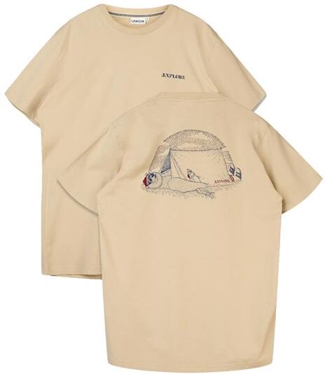 Lakor Mens Bear Inn T-Shirt, White Pepper