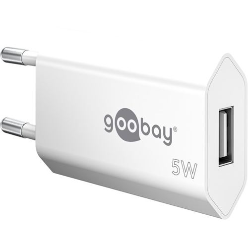 goobay Ladekabel mit Adapter, 12 Watt, 1x USB-A, weiss
