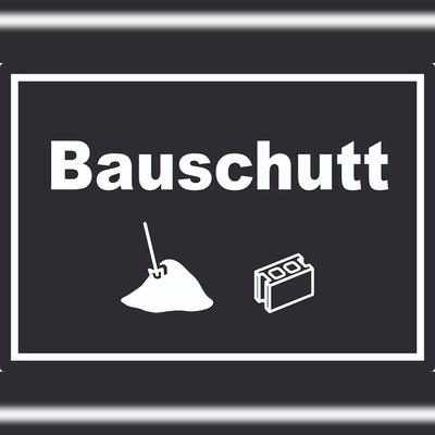 HB-Druck Bauschutt Mülltrennung Aufkleber Text Symbol Ziegel Baustein A9 (37x52mm)