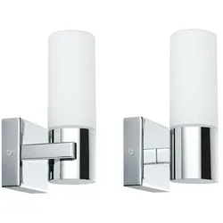 Paulmann 2er-Set Wandleuchte / Badleuchte GEMINI, IP44, 230V, E14, Chrom / satiniert PAUL-70354