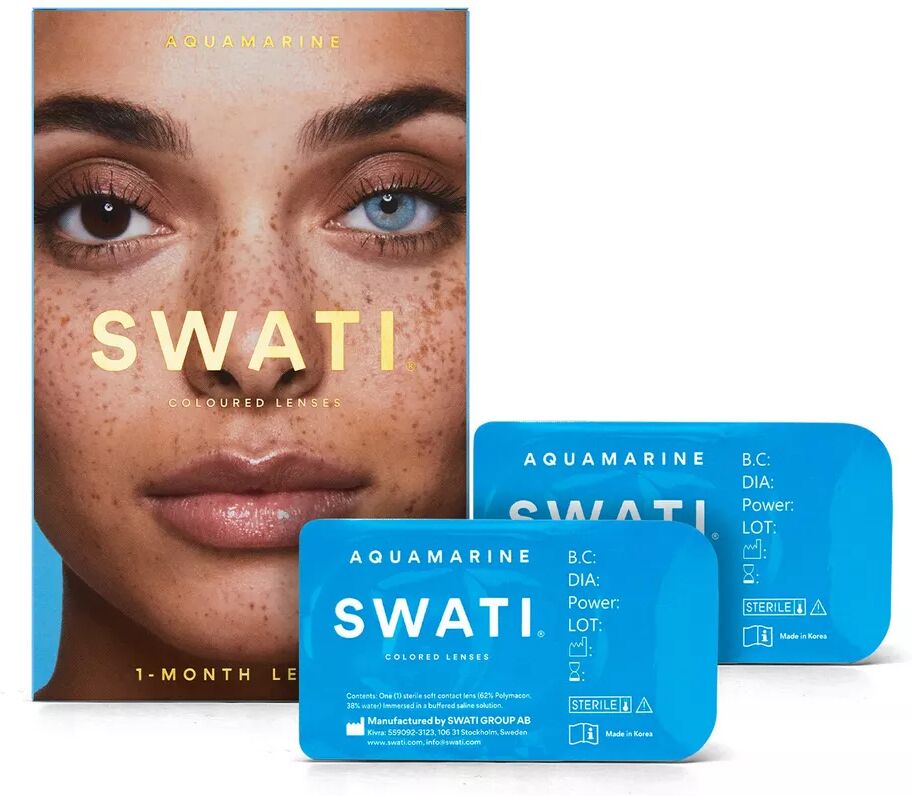 SWATI - Farbige Kontaktlinsen für 1 Monat, Set, AQUAMARINE