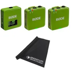 RØDE Mikrofon-Funksystem Wireless GO Gen 3 Grün mit Tuch, Mikrofon