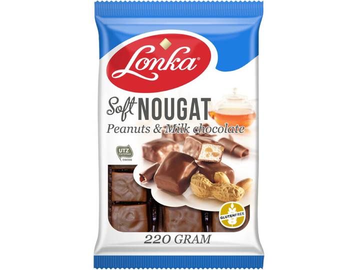 Lonka Zachte Nougat Melk Pinda - 220 g