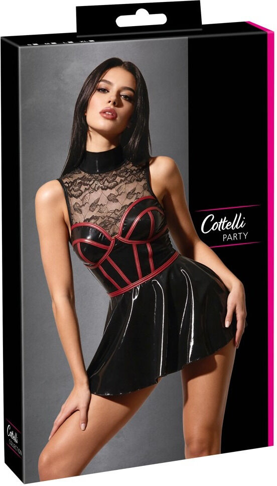 Cottelli PARTY Robe courte effet wetlook et dentelle