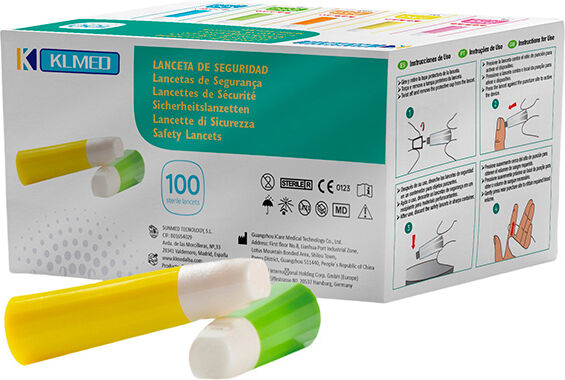 Lanceta de segurança descartável: extração capilar rápida, indolora e segura (100 unidades)