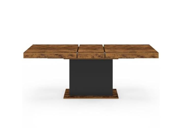 IDMarket - Ausziehbarer rechteckiger Esstisch Eden 6-10 Personen Holz Effekt antik und schwarz 160-200 cm