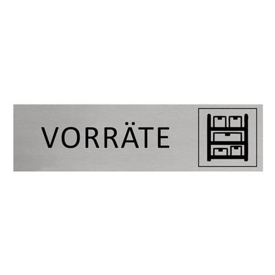 CombiCraft Aluminium Türschild Vorräte 165x45mm mit 3M-Tape zur Befestigung, einfache Kennzeichnung von Räumen und Bereichen
