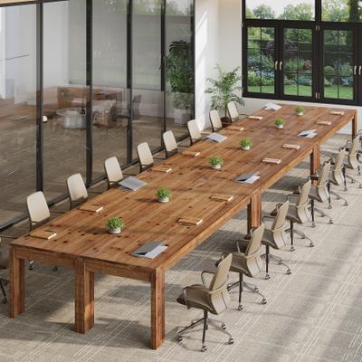 OEM Solid Wood Conference Table, 78.7inch Meeting Table, Extra Long Business Table, Office Training Table for Conference Room