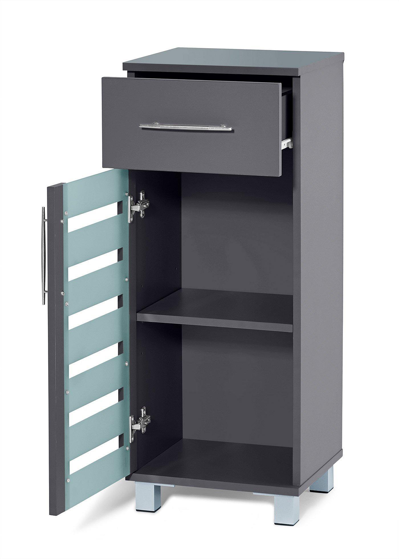 bonprix Badezimmer Schrank stehend, grau, Gr.85x34 cm, Der Badezimmer Schrank bringt modernes Flair in jedes Bad