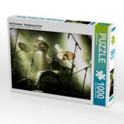 CALVENDO Puzzle Hell Drummer - Schlagzeug Action | 1000 Teile Lege-Größe 64x48cm Foto-Puzzle für glückliche Stunden