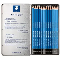 Staedtler 12er-Set Zeichenbleistifte »Mars Lumograph 100« blau