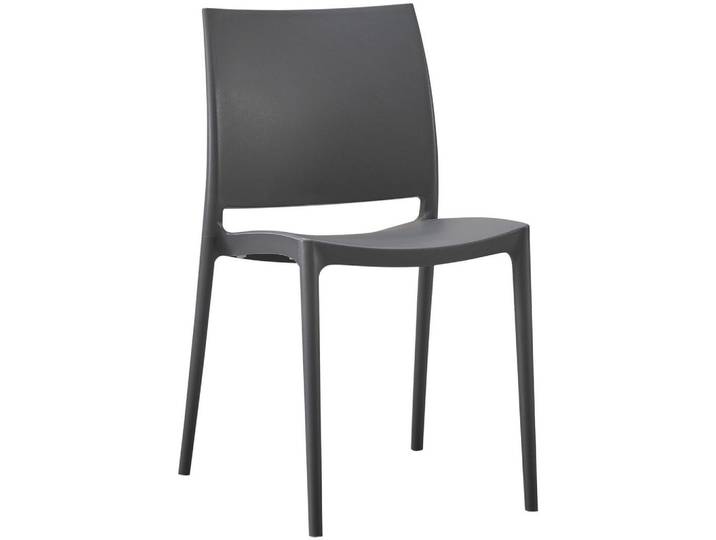 CLP Gartenstuhl Kunststoff Dunkelgrau, 42x81x49 cm, Gartenmöbel, Gartensessel, Gartenstühle