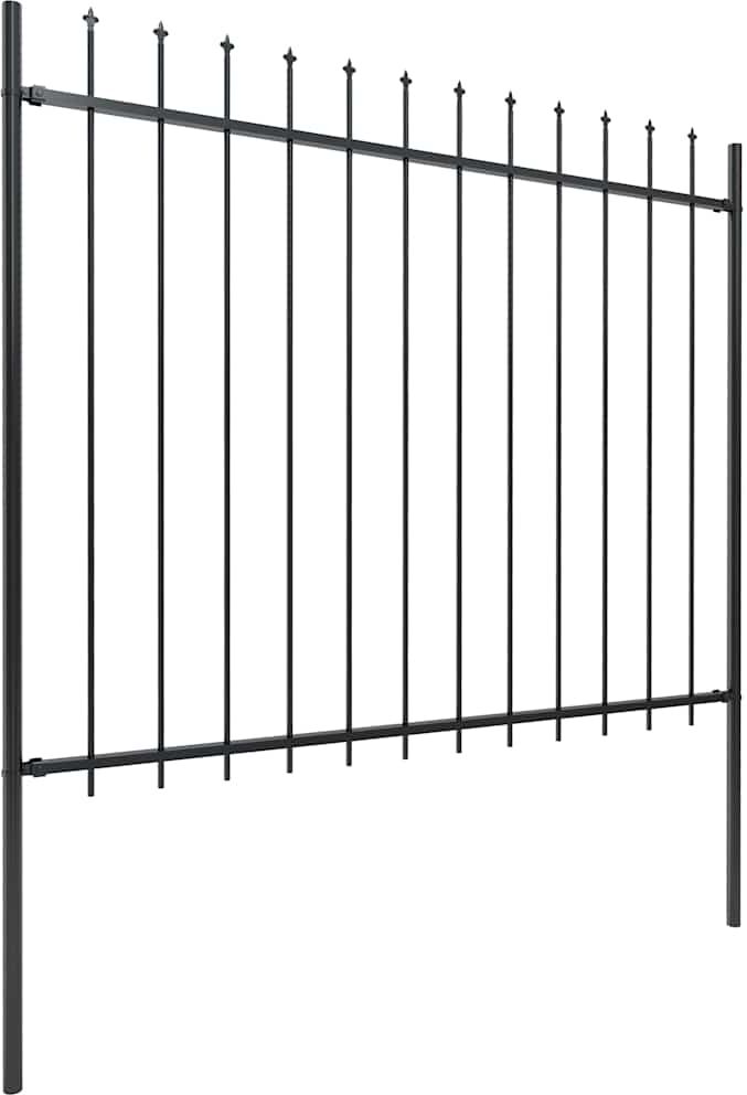 vidaXL Clôture de jardin avec dessus en forme de lance 1506x150cm noir