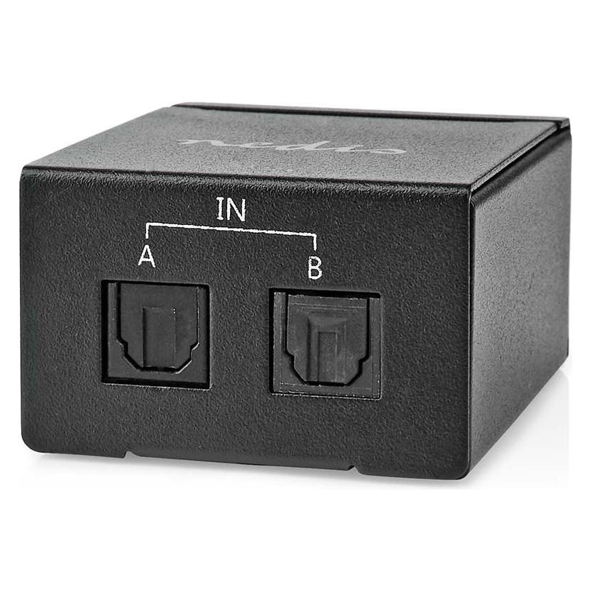 Nedis Digital-Audio-Switch | 2-Weg | Anschlüsse - Eingang: DC Power / 2x TosLink | Anschlüsse - Ausg (ASWI2512BK)