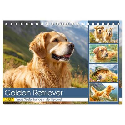Golden Retriever. Treue Seelenhunde in der Bergwelt (Tischkalender 2027 DIN A5 quer), CALVENDO Monatskalender