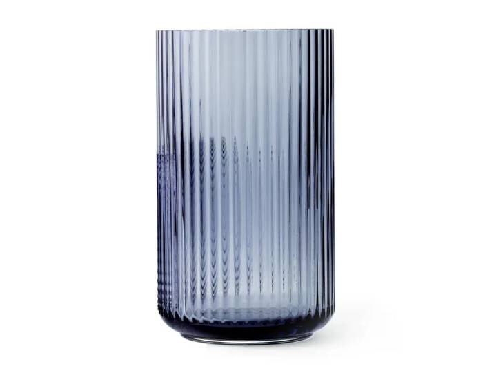 Lyngby Porcelæn Lyngby vaas glas middernachtblauw 38 cm