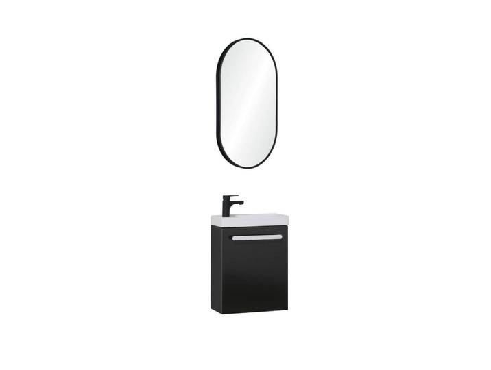 Ensemble lave-mains suspendu avec miroir ovale