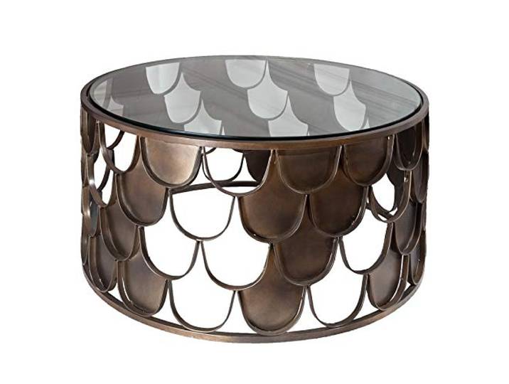 Riess Ambiente Couchtisch Abstract 60cm - transparent - Sicherheitsglas Montiert, hochwertig, industrial-Design, für Wohnzimmer, Industrial Look