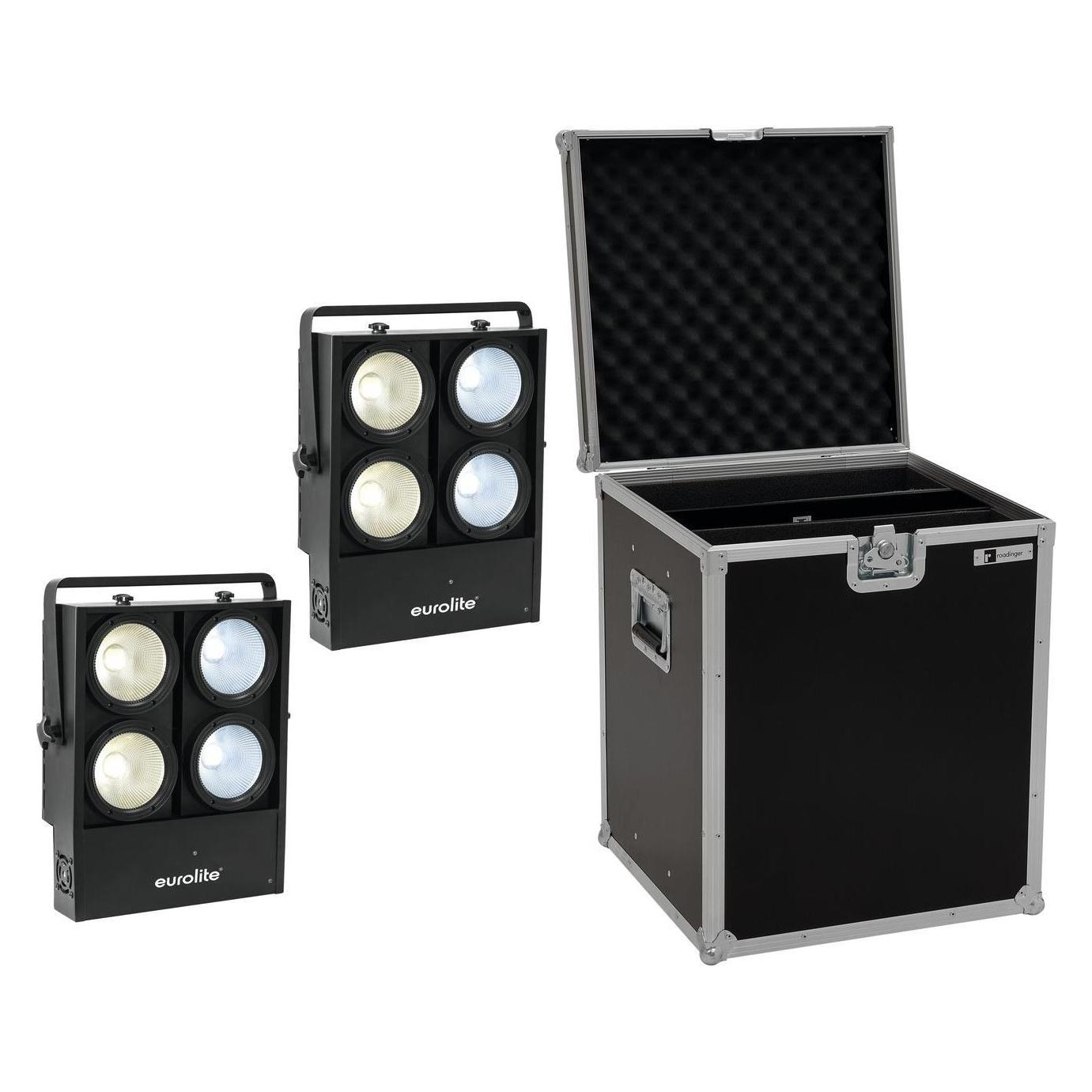 Eurolite Set 2x Audience Blinder 4x100W LED COB CW/WW + Case (100 W, LED) (20000904)