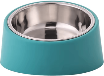 Inspire Curations TiltGuard Stainless Steel Non Slip Pet Feeding Bowl green
