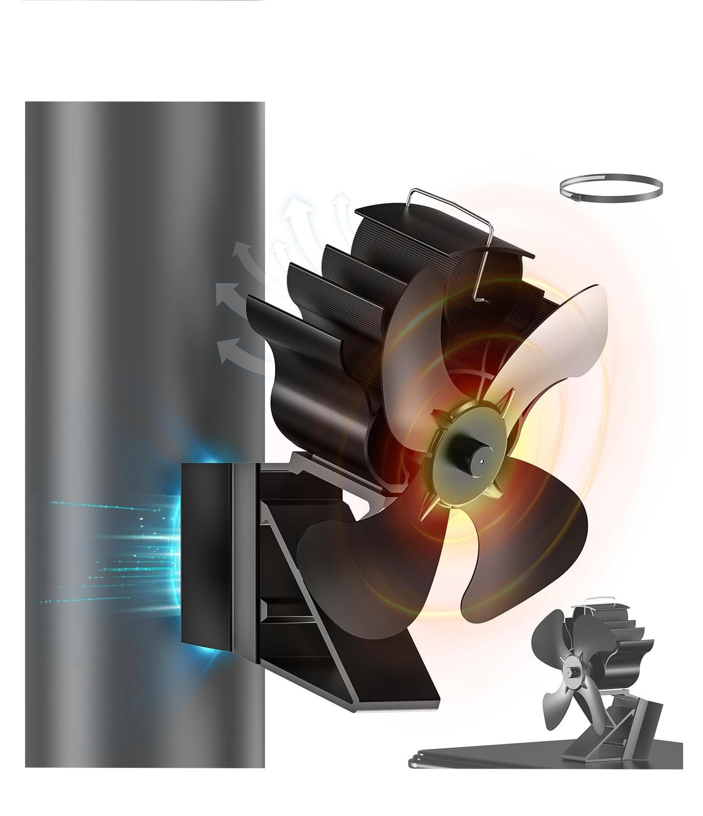 Merkloze Stille Magnetische Houtkachel Ventilator zonder Elektriciteit