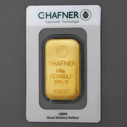 Goldbarren 100g "C.HAFNER - Gussform"