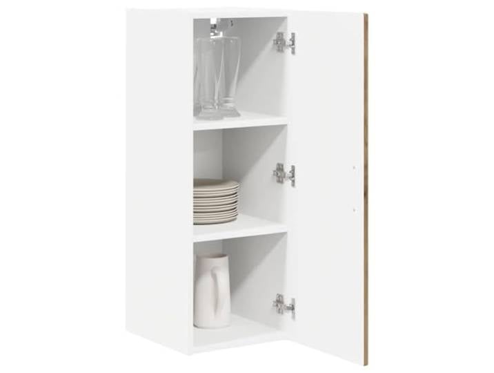 KTHLBRH Wandschrank PORTO 2 Stück Eiche Handwerk Mehrschichtholz, 6 Einlegeböden, 4 Türen, Wandmontage, 23,39 kg