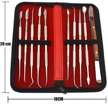 Uplift Essentials Stainless Steel Dental Wax Carving Tool Set With Plaster Knife And Spatula For Precision Work Stainless Steel Dental Wax Carving Tool Set With Plaster Knife And Spatula For Precision Work